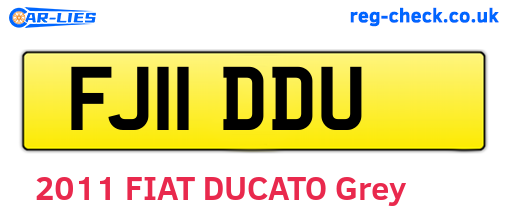 FJ11DDU are the vehicle registration plates.
