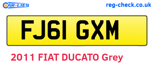 FJ61GXM are the vehicle registration plates.