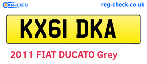 KX61DKA are the vehicle registration plates.