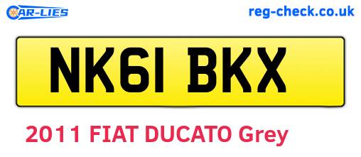NK61BKX are the vehicle registration plates.