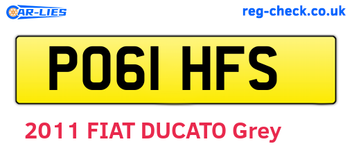 PO61HFS are the vehicle registration plates.
