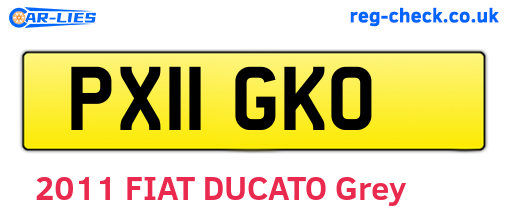 PX11GKO are the vehicle registration plates.