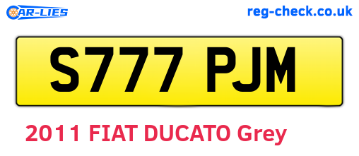 S777PJM are the vehicle registration plates.