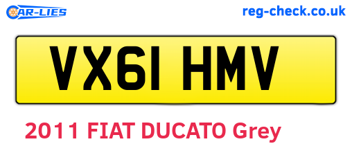VX61HMV are the vehicle registration plates.