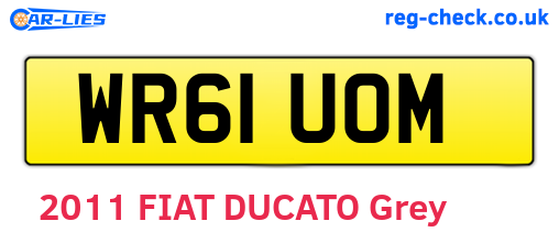 WR61UOM are the vehicle registration plates.