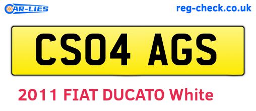 CS04AGS are the vehicle registration plates.