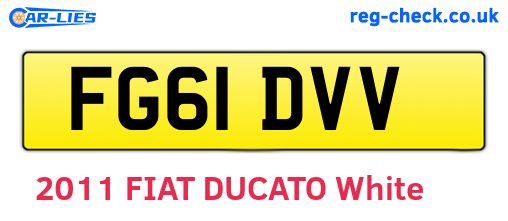FG61DVV are the vehicle registration plates.