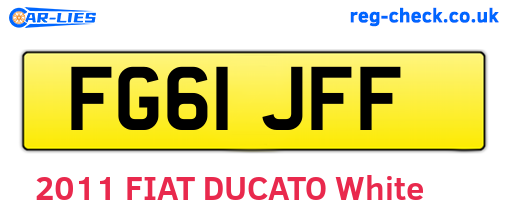 FG61JFF are the vehicle registration plates.