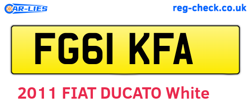 FG61KFA are the vehicle registration plates.