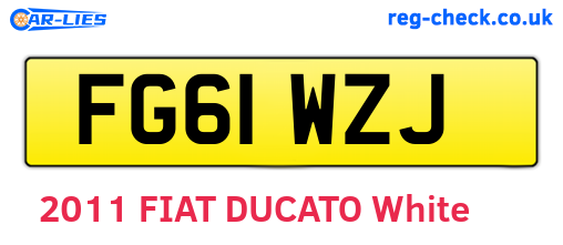 FG61WZJ are the vehicle registration plates.