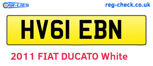 HV61EBN are the vehicle registration plates.