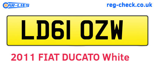 LD61OZW are the vehicle registration plates.