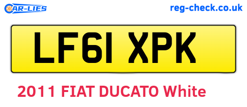 LF61XPK are the vehicle registration plates.