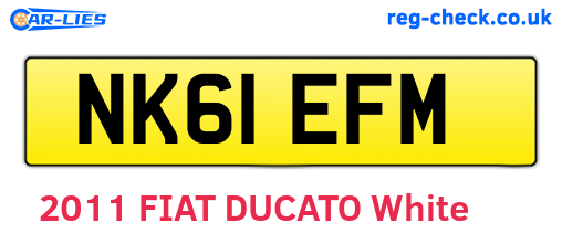 NK61EFM are the vehicle registration plates.