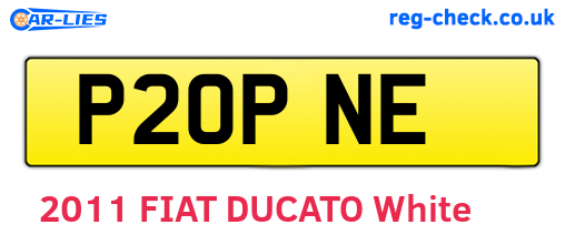 P20PNE are the vehicle registration plates.