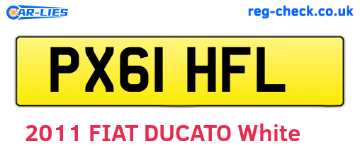 PX61HFL are the vehicle registration plates.