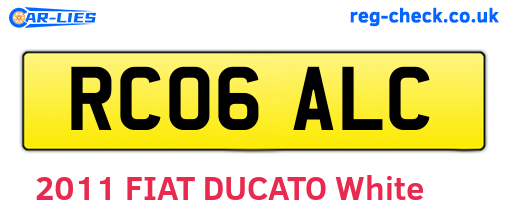 RC06ALC are the vehicle registration plates.