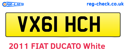 VX61HCH are the vehicle registration plates.
