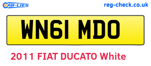 WN61MDO are the vehicle registration plates.