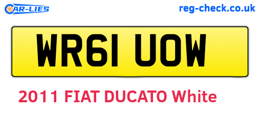 WR61UOW are the vehicle registration plates.