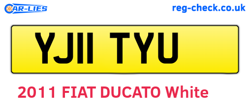 YJ11TYU are the vehicle registration plates.
