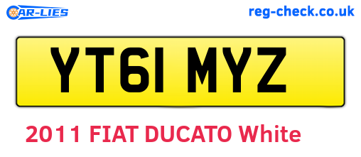 YT61MYZ are the vehicle registration plates.