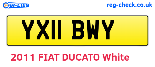 YX11BWY are the vehicle registration plates.