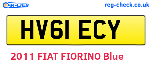 HV61ECY are the vehicle registration plates.