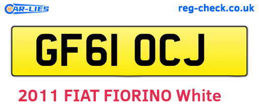 GF61OCJ are the vehicle registration plates.