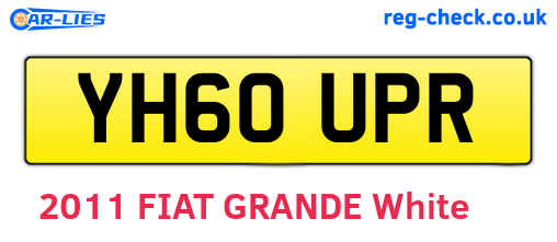 YH60UPR are the vehicle registration plates.