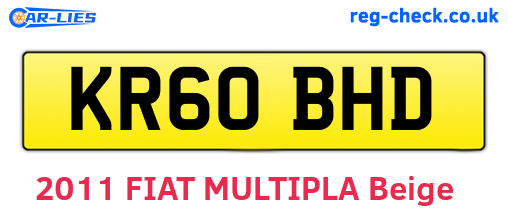 KR60BHD are the vehicle registration plates.