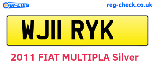 WJ11RYK are the vehicle registration plates.