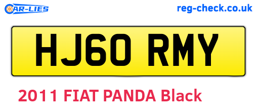 HJ60RMY are the vehicle registration plates.