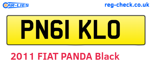 PN61KLO are the vehicle registration plates.