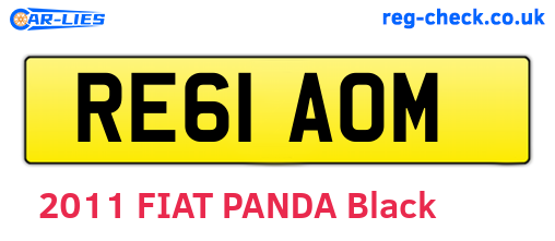 RE61AOM are the vehicle registration plates.