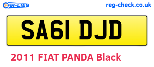 SA61DJD are the vehicle registration plates.
