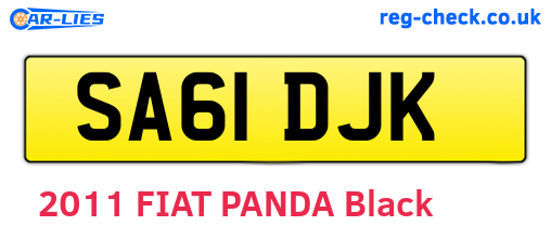 SA61DJK are the vehicle registration plates.