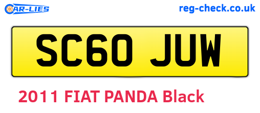 SC60JUW are the vehicle registration plates.