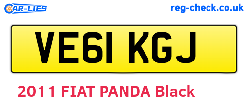 VE61KGJ are the vehicle registration plates.