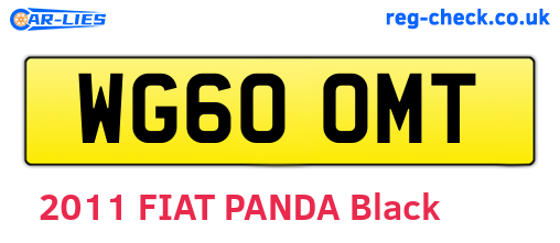 WG60OMT are the vehicle registration plates.