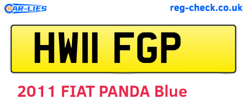HW11FGP are the vehicle registration plates.
