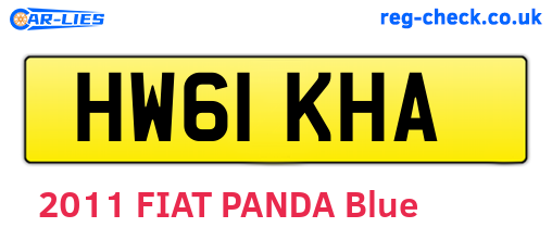 HW61KHA are the vehicle registration plates.