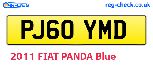 PJ60YMD are the vehicle registration plates.