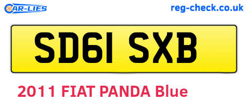 SD61SXB are the vehicle registration plates.