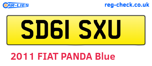 SD61SXU are the vehicle registration plates.