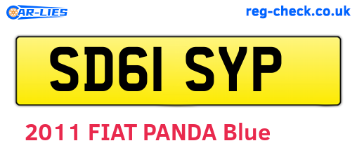 SD61SYP are the vehicle registration plates.