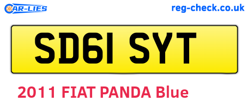 SD61SYT are the vehicle registration plates.