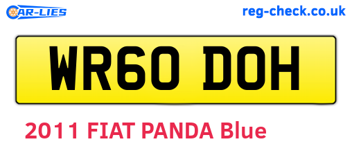 WR60DOH are the vehicle registration plates.