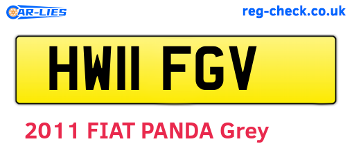HW11FGV are the vehicle registration plates.