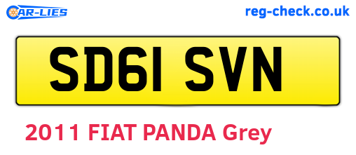 SD61SVN are the vehicle registration plates.
